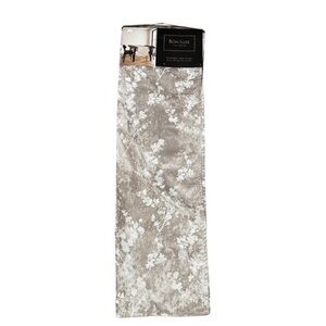 Bon Luxe Dominique Table Runner 20 in. X 108 in. Gray Floral Velvet NWT